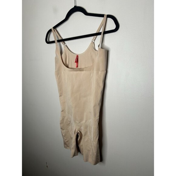 SPANX Sculpt OnCore Open Bust Mid Thigh Bodysuit Nude Slimming Shapewear Size XL - Picture 7 of 11